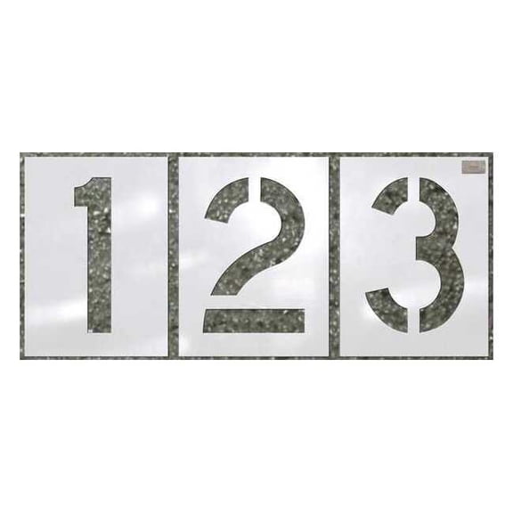 C.H. Hanson Stencil,Number Kit,12pcs.,8 x 5-1/4 In. 70356