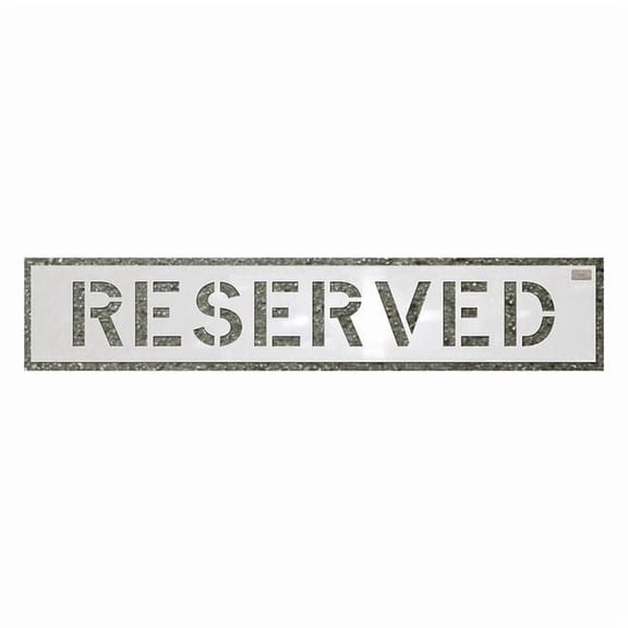 Stencil, Reserved, 6 in Character Height, Highway Gothic Font, Polyethylene, White, 1 Pieces