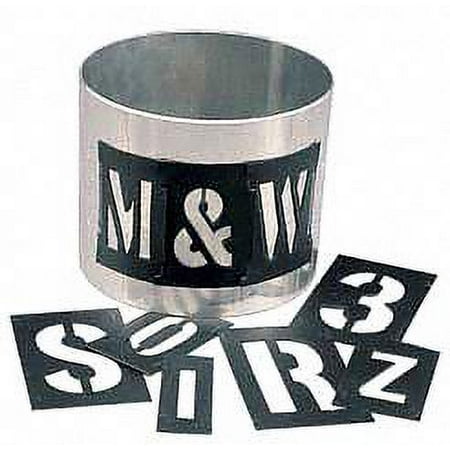 Stencil Kit, Combination Set, Letters and Numbers, 2 in Character Height, Gothic Font, PVC, Black