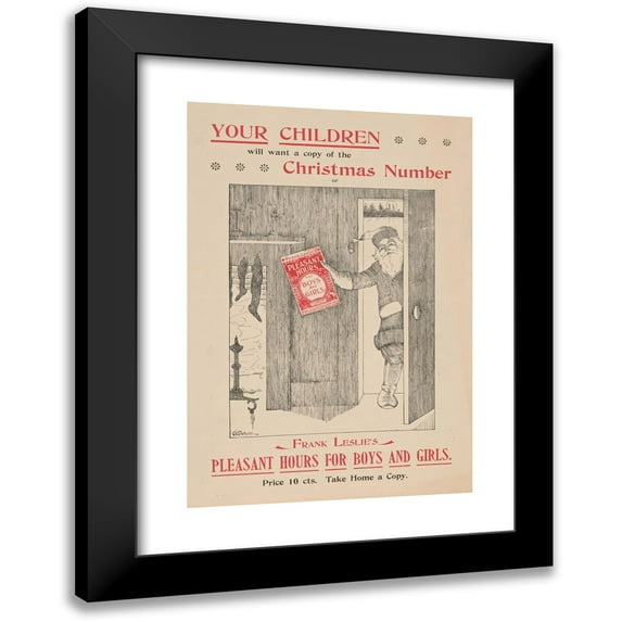 C.H. Perkins 18x24 Black Modern Framed Museum Art Print Titled - Frank Leslie's Pleasant Hours for Boys and Girls (1890)