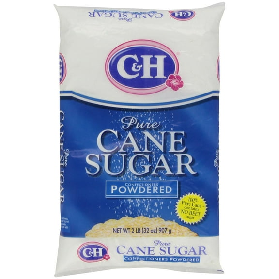 C & H Powdered Pure Cane Sugar 2 lb (Pack of 16)