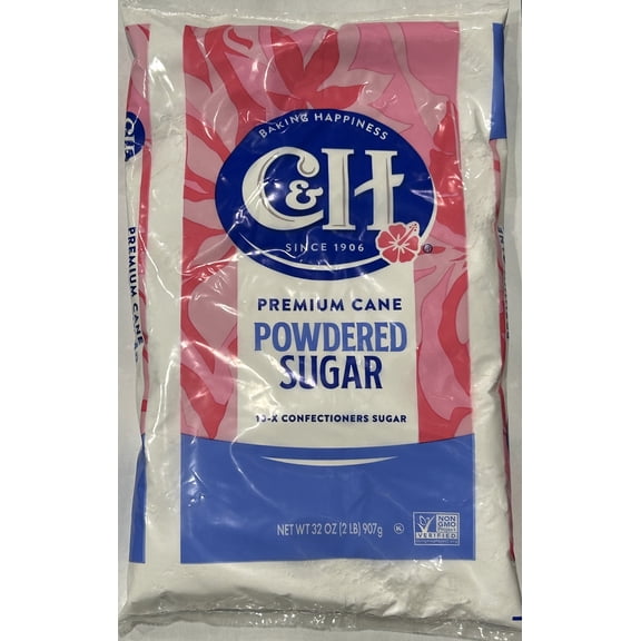 C&H Pure Cane Powdered Sugar, 2 lb Bag (Pack of 10)