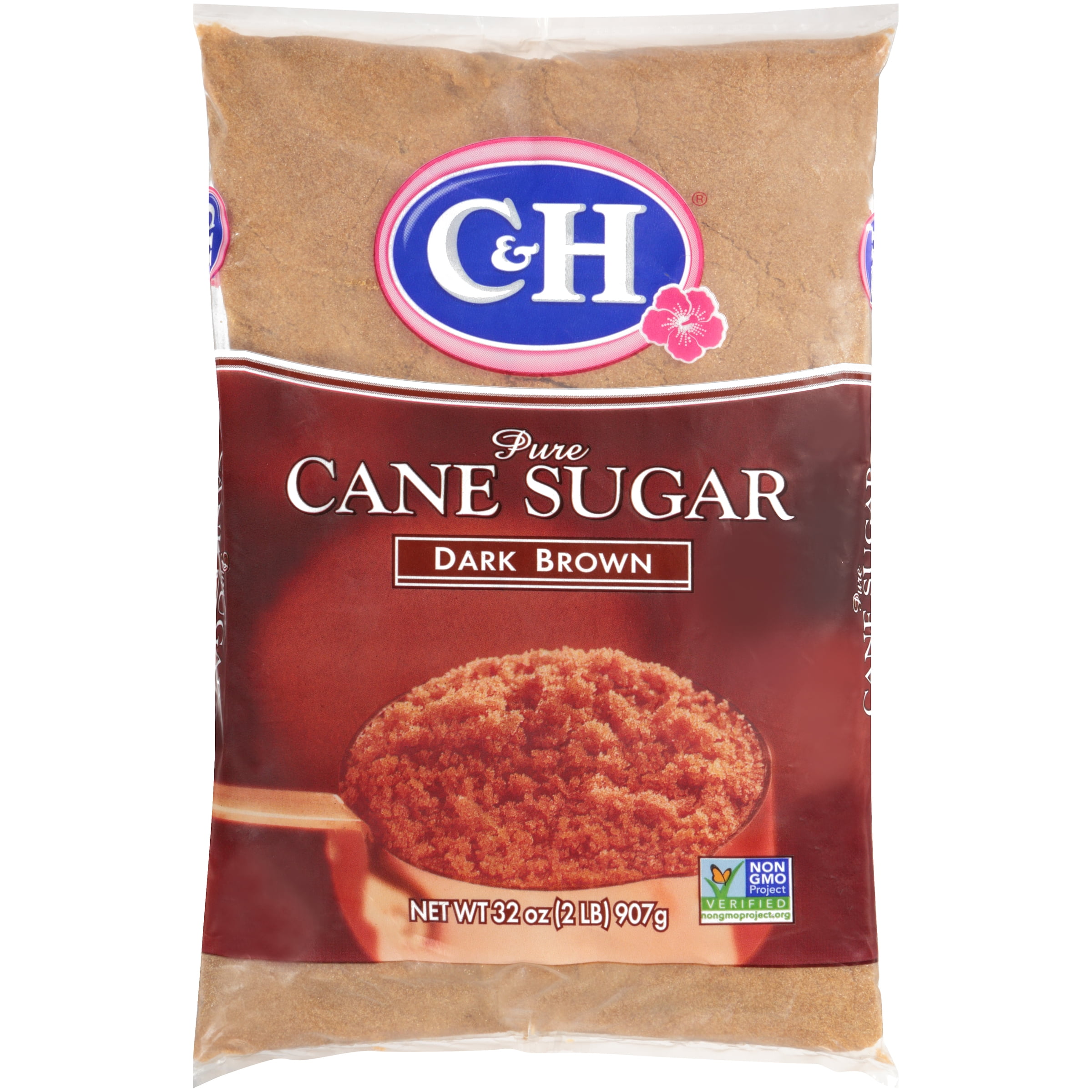 C&H Premium Pure Cane Dark Brown Sugar, 2 lb