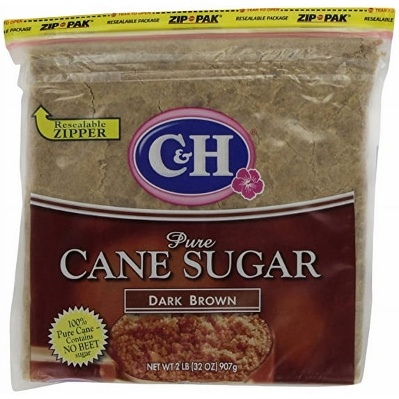 C&H Premium Pure Cane Dark Brown Sugar 2 lbs (Pack of 3)