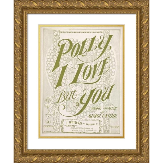 C. H. Sheen 19x24 Gold Ornate Framed and Double Matted Museum Art Print Titled - Polly, I Love but You (1899)