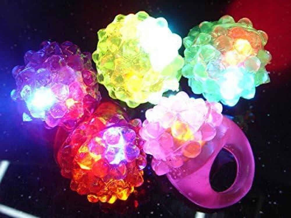 C&H Solutions Novelty 48 Ct Flashing Led Bumpy Rings Blinking Soft