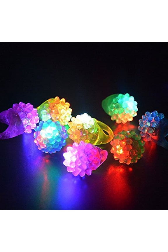 Novelty 72 ct Flashing LED Bumpy Rings Blinking Soft Jelly Glow by C&H