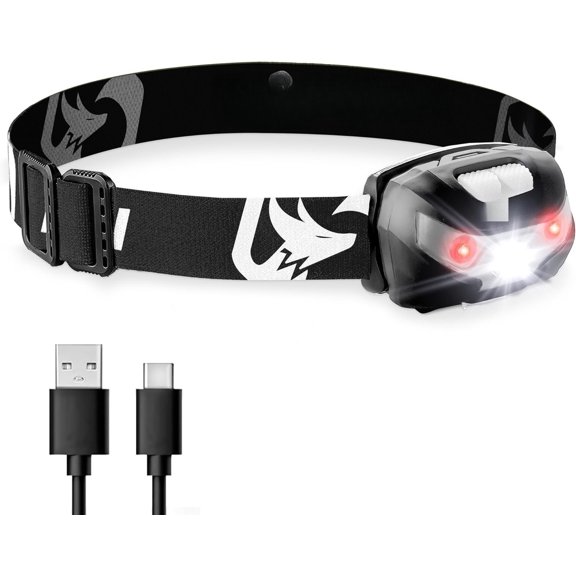 -C Headlamp - Bright, Lightweight Lamp for Running, Camping, Hiking & Work - Comfortable Fit for &