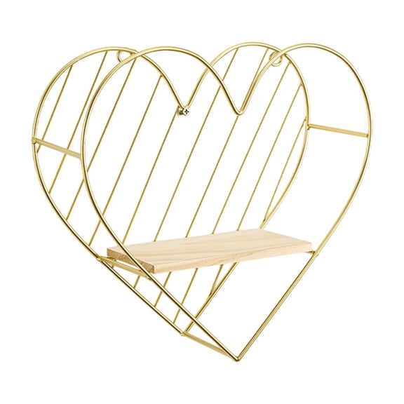C Heart Shape No Punch Wall Hanging Shelf For Living Room Decor And Storage Organization