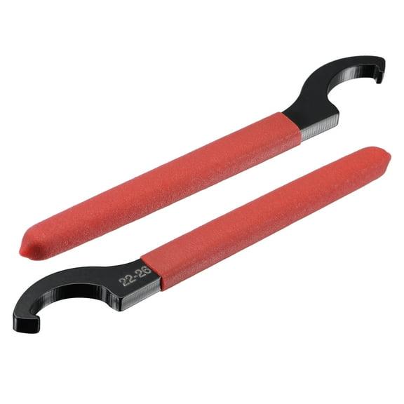 C Hook Spanner Wrench Collet Chuck for 22-26mm Round Nut, w Red Non-slip Handle 2pcs