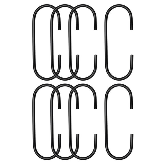 C Hooks, 8Pack 5.7'' - Aluminum Alloy C-Shaped Hanger Hook, C Hooks for Hanging Clothes Towels Shoe Scarf (Black)