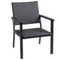 thumbnail image 1 of C-Hopetree Outdoor Lounge Chair for Outside Patio Porch, Metal Frame, Black All Weather Wicker, 1 of 7