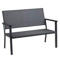 thumbnail image 1 of C-Hopetree Outdoor Loveseat Chair for Outside Patio Porch, Metal Frame, Black All Weather Wicker, 1 of 7