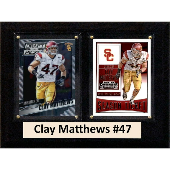 C & I Collectables 68CLAYMCO 6 x 8 in. Clay Matthews NCAA USC Trojans Two Card Plaque