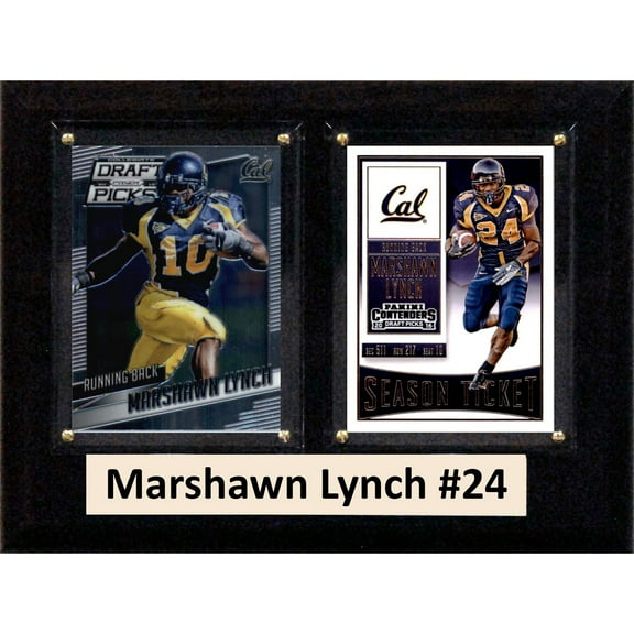 C & I Collectables 68MLYNCHCO 6 x 8 in. Marshawn Lynch NCAA Golden Bears Two Card Plaque