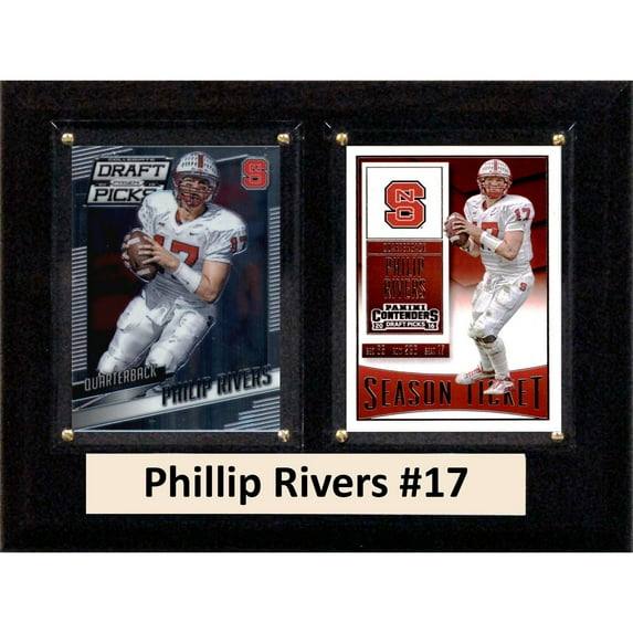 C & I Collectables 68RIVERSCO 6 x 8 in. Philip Rivers NCAA NC State Wolfpack Two Card Plaque