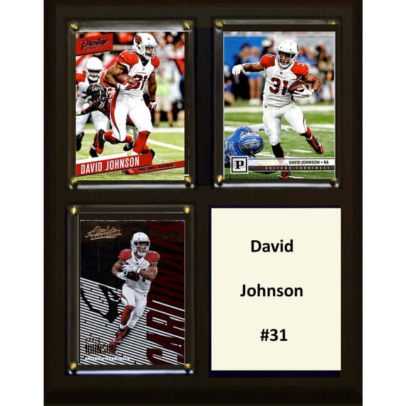 C&I Collectables 810DAVJOHNSON3C NFL 8 x 10 in. David Johnson Arizona Cardinals Three Card Plaque