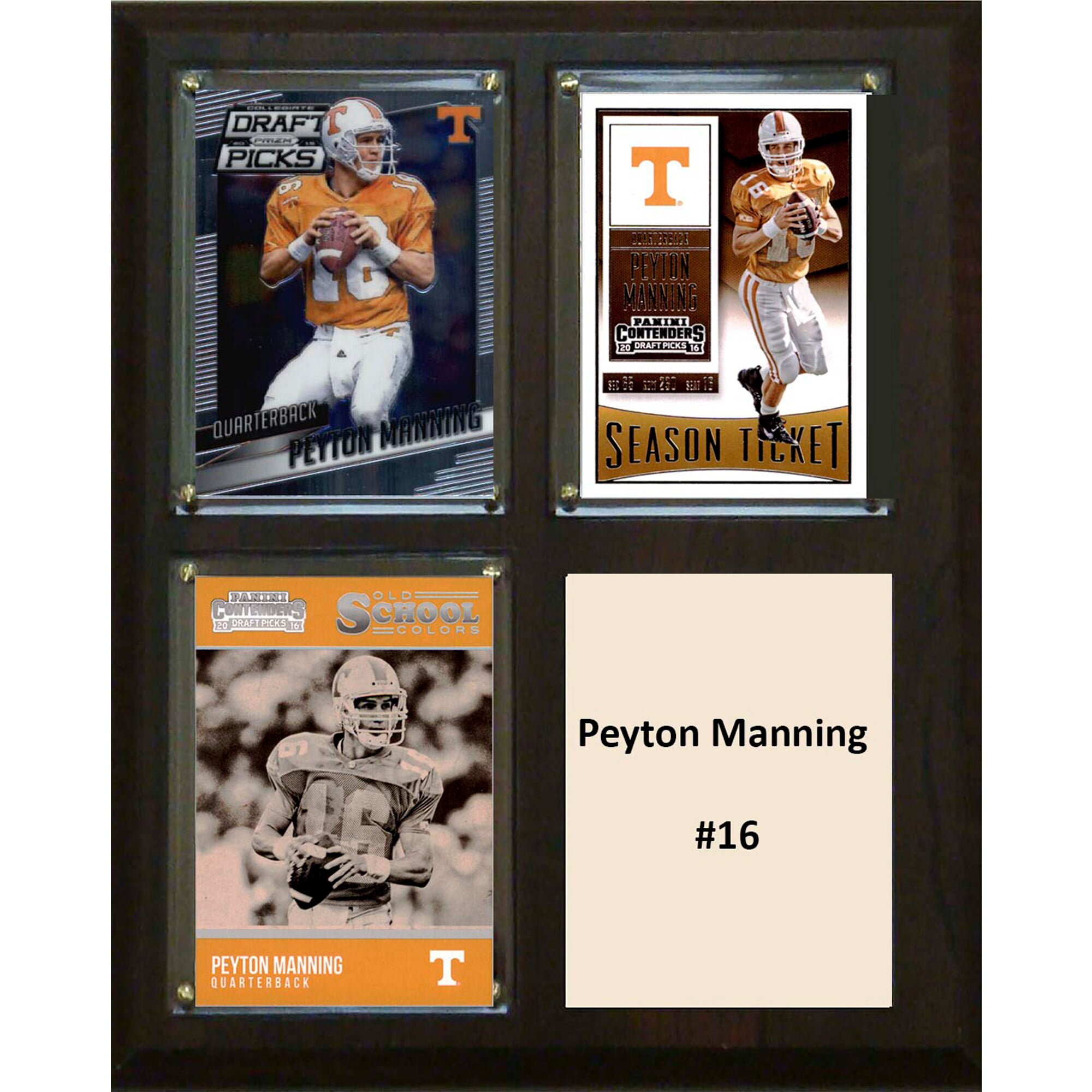 C \u0026 I Collectables 810PMANNINGCO 8 x 10 in. Peyton Manning NCAA Tennessee  Volunteers Three Card Plaque - Walmart.com, image size:2000x2000