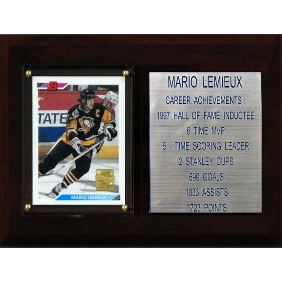 C&I Collectibles NHL Mario Lemieux Pittsburgh Penguins Career Stat Plaque 6"X8"