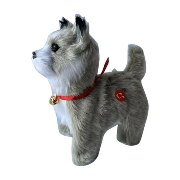 C Interactive Walking Plush Dog Toy With Sound Control Touch Response Barking Realistic Stuffed Puppy Pet For Kids Size 8.66X7.87X3.94 Inch Weight 0.55 Lb