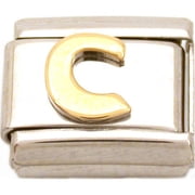 C Italian Charm Gold Plated Letter