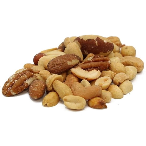 C.J. Dannemiller Mixed Nuts, Party Mix, Bulk 10 Pound Box, Roasted & Salted, Includes Peanuts, Cashews, Almonds, Pecans, and Brazil Nuts.