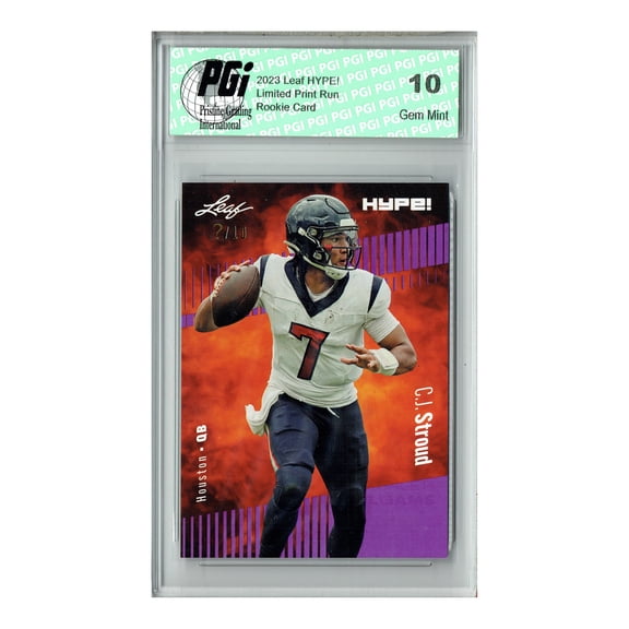 C.J. Stroud 2023 Leaf HYPE! #106A Purple SP, Just 10 Made Rookie Card PGI 10