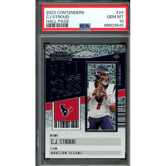 C.J. Stroud Rookie Card 2023 Contenders Hall Pass #24 PSA 10