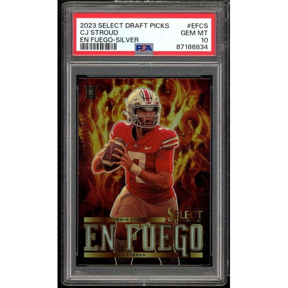 C.J. Stroud Rookie Card 2023 Select Dratt Picks En Fuego Silver #efcs PSA 10