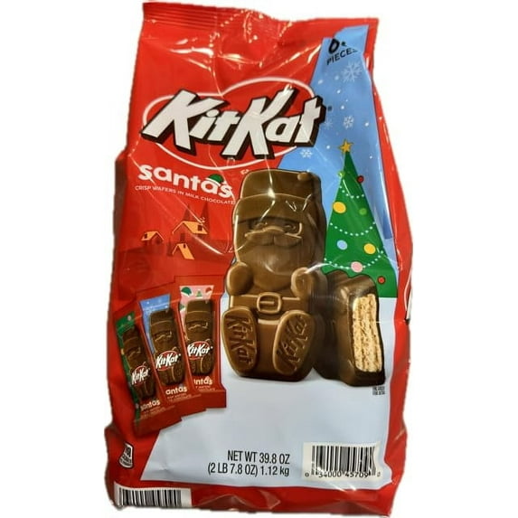 C KIT KAT CRISP WAFERS IN MILK CHOCOLATE SNACK SIZE SANTAS STAND UP BAG