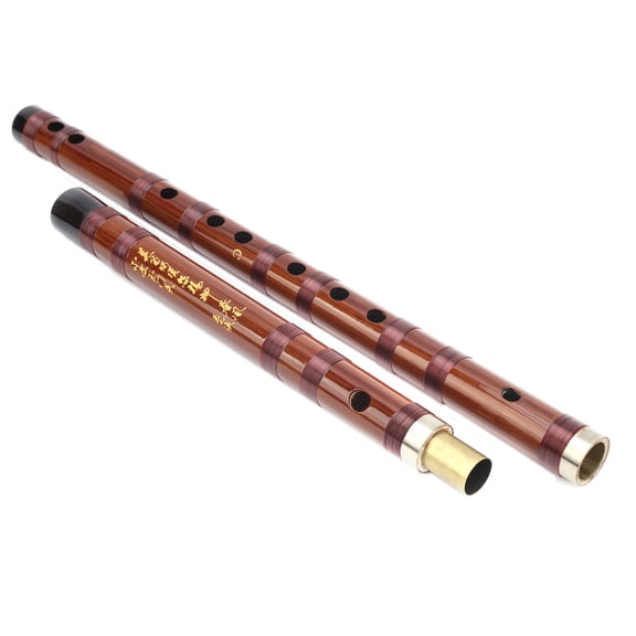 C Key Bitter Bamboo Flute Set with Storage Box, Protector, Chinese Knot & Membrane, 26.4 Inch Traditional Dizi Instrument for Beginners