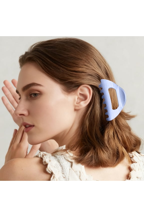 The C Law Barrettes for Thick and Long Hair Soft Flexible Cozy Hairpins with Strong Hold and No Grip Lightweight Daily Wear Accessories for Frizzy Heavy Hair,3.54*1.97 inch,Blue