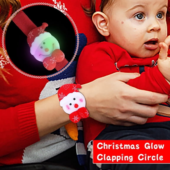 C Led Light Up Christmas Wrist Slap Bracelet For Kids Fun Holiday Toy Party Favor Novelty Children