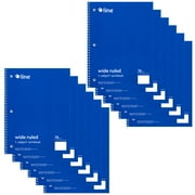 C-Line 1-Subject Notebook, 70 Page, Wide Ruled, Blue, Pack of 12