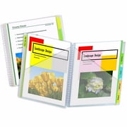 C-Line 10-Pocket Poly Portfolio with Write-On Index Tabs, Spiral Bound, 5-Tab, Clear with Assorted Color Tabs