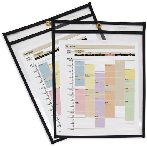 C-Line-10PK C-Line Shop Ticket Holders, Stitched, Both Sides Clear, 75 Sheets, 9 x 12, 25/Box (46912)