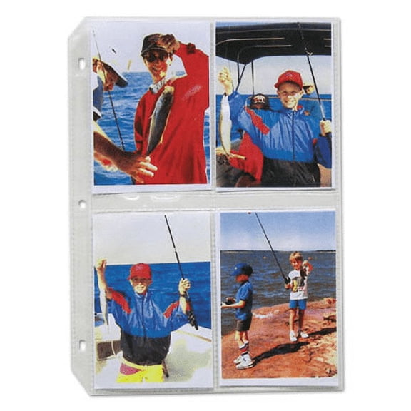 C-Line-1PK Clear Photo Pages For 8, 3-1/2 X 5 Photos, 3-Hole Punched, 11-1/4 X 8-1/8