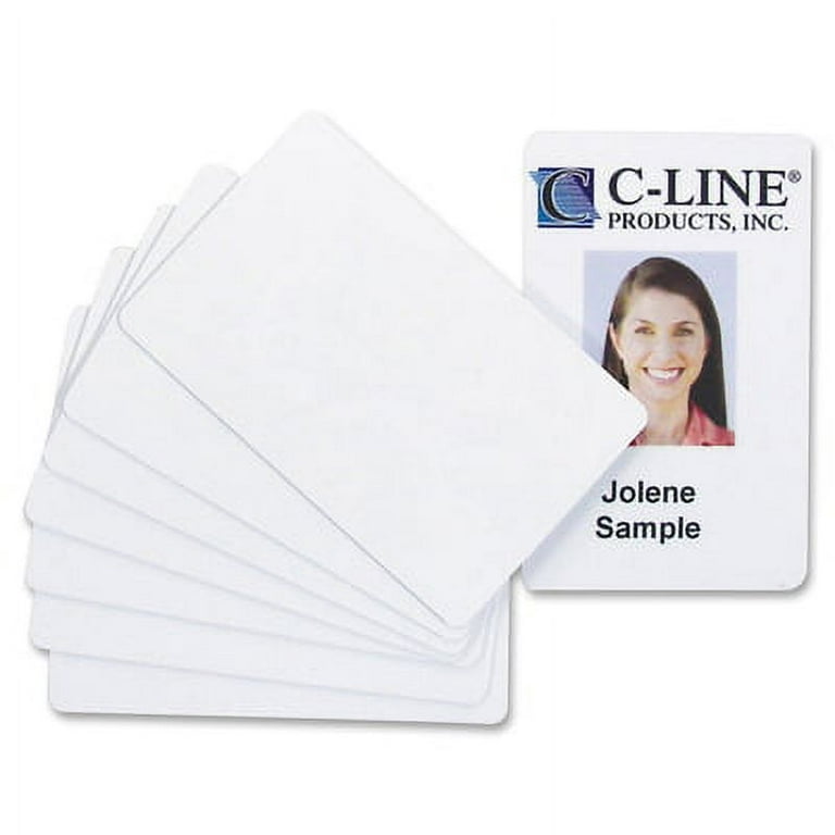 PVC ID Badge Card, 3.38 x 2.13, White, 100/Pack PVC ID Badge Card, 3.38 x 2.13, White, 100/Pack