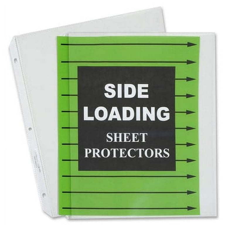 Side Loading Polypropylene Sheet Protectors, Clear, 2 Side Loading Polypropylene Sheet Protectors, Clear, 2