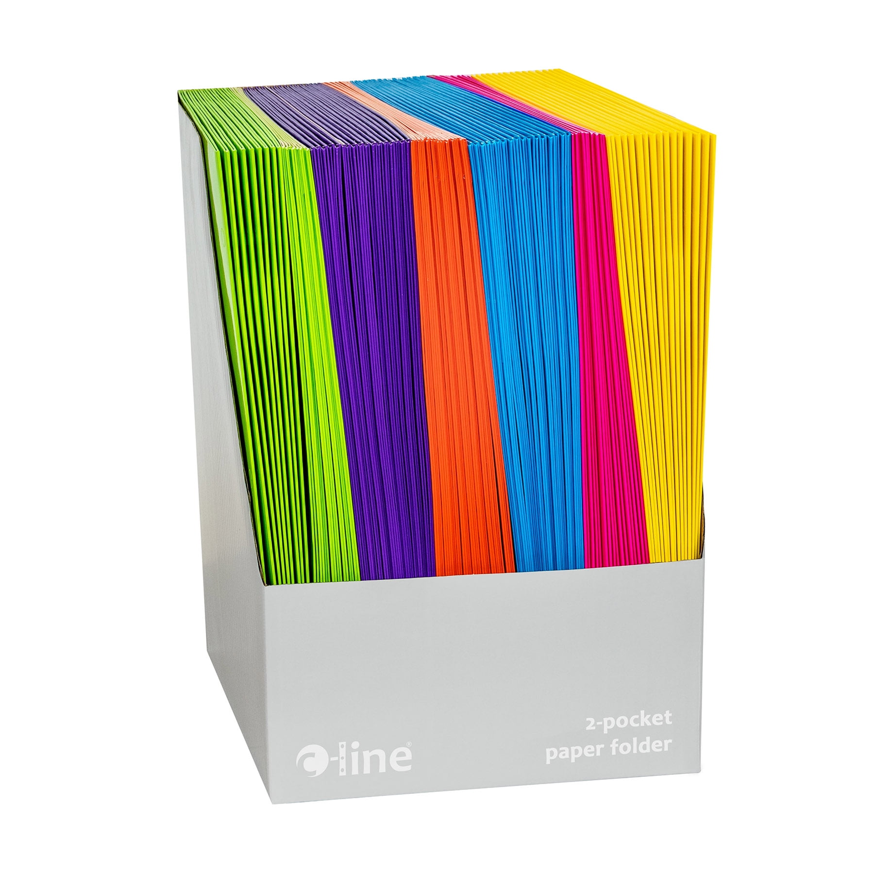 C-Line 2-Pocket Laminated Paper Portfolio with 3-Hole Punch, Assorted, Pack of 100