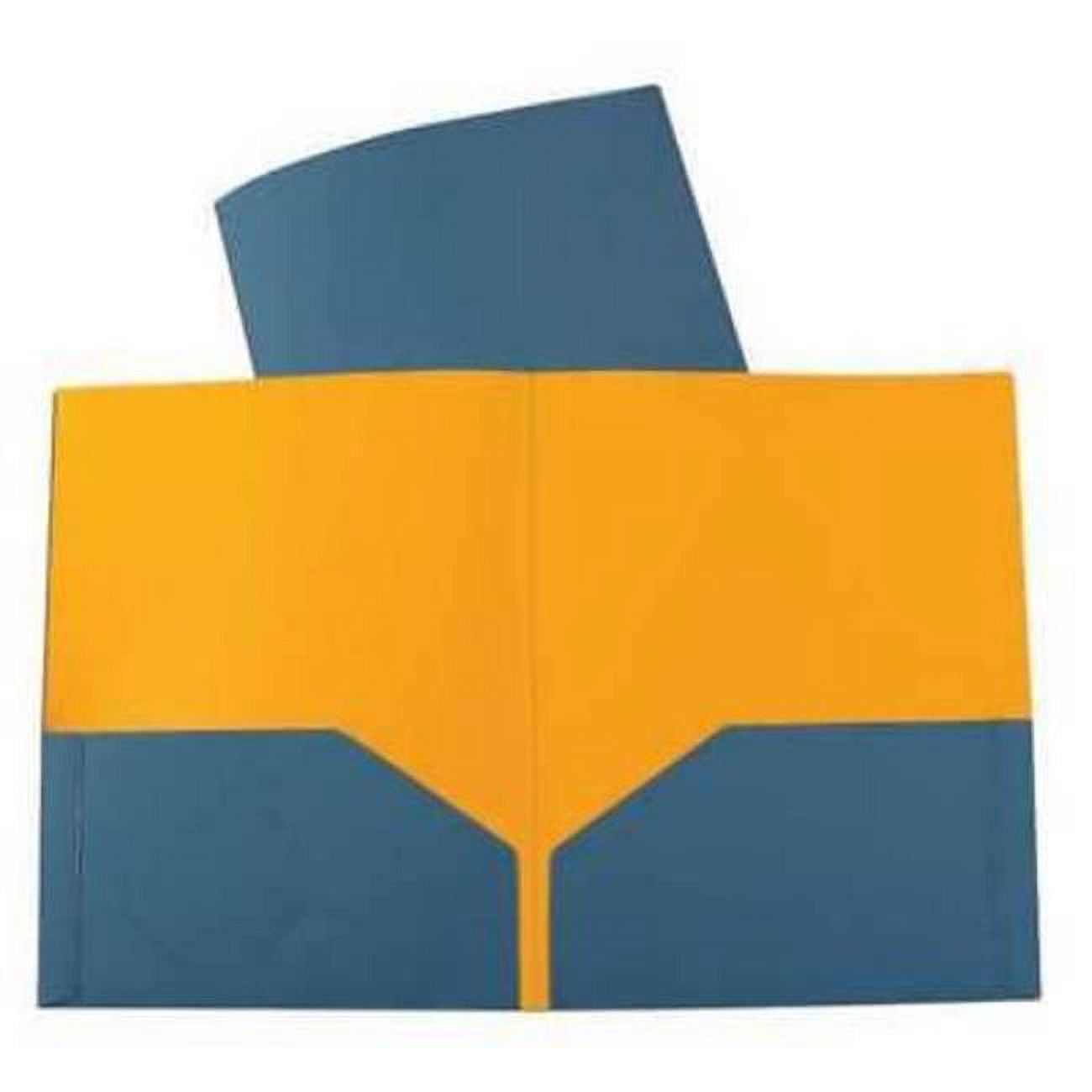 Two-Tone Two-Pocket Super Heavyweight Poly Portfolio, Blue/Orange (Set of 10 Folders)