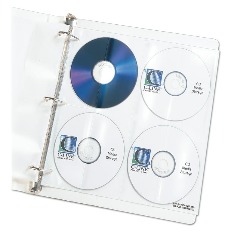 Deluxe CD Ring Binder Storage Pages, Standard, 8 Disc Capacity, Clear/White, 5/Pack Deluxe CD Ring Binder Storage Pages, Standard, 8 Disc Capacity, Clear/White, 5/Pack