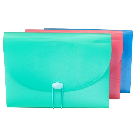 C-Line 7-Pocket Expanding File, Assorted Tropic Tones, Pack of 3