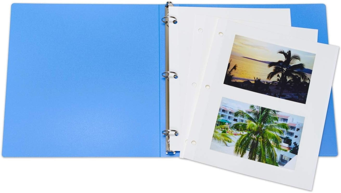 C-Line 85050 Redi-Mount Photo Sheets, 3-Hole Punched, 11 x 9, 50 Sheets Per Box