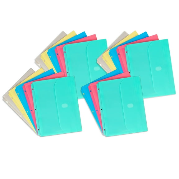 C-Line Binder Pocket, Side Loading, Assorted, Pack of 18