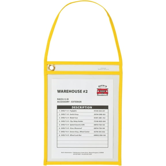 C-Line, CLI41926, Hanging Strap Shop Ticket Holder, 15 / Box, Yellow
