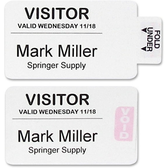 C-Line, CLI97017, Self-expiring Security Badge, 1 / Box, White