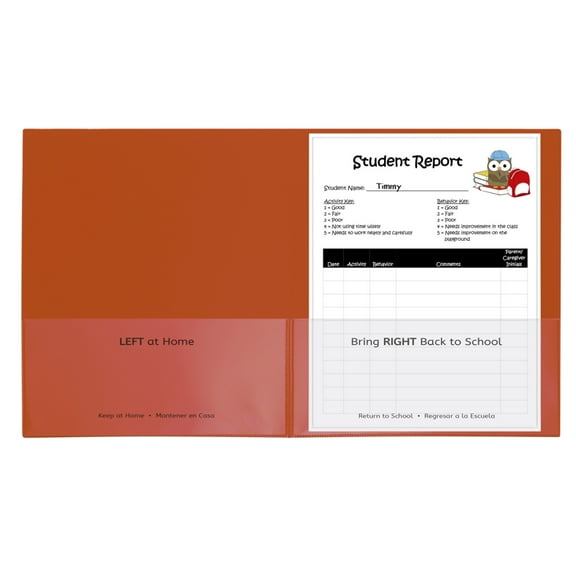C-Line Classroom Connector School-To-Home Folders, Orange, Box of 25