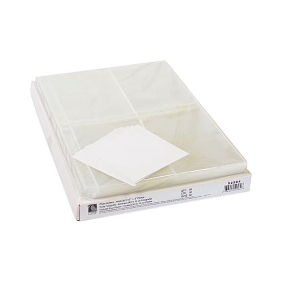 C-Line Clear Photo Pages for 8, 3-1/2 x 5 Photos, 3-Hole Punched, 11-1/4 x 8-1/8