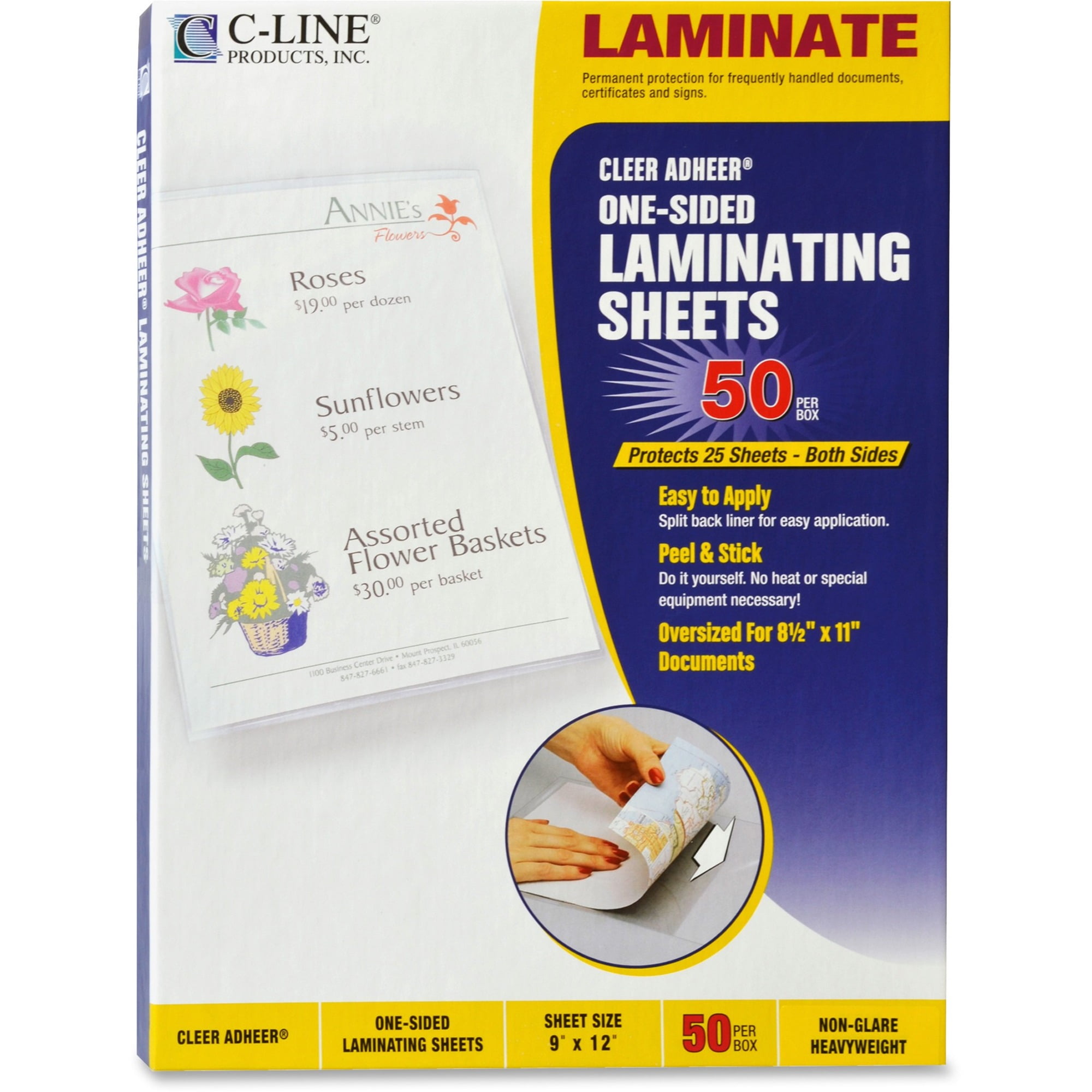 Single-Sided Self-Sealing Laminating Sheets, 9 x 12, 3 Mil, Clear, Pack  Of 100 Sheets - Zerbee